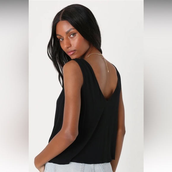 Lulus Sunny Essential Black Button-Front Tank Top - Picture 2 of 4